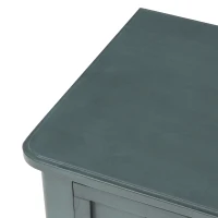 Elegant Narrow Console Table with Storage Drawers, Bottom Shelf, Tapered Legs, Round Knobs, Solid Wood Frame, 24" L x 13" W x 31" H, Navy(m-8)