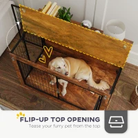 PawHut 39" Dog Crate Furniture with Flip-up Top Opening, 2 Doors, Dog Kennel Furniture for Large Dogs, Rustic Brown(m-5)
