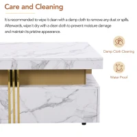 Modern Square Storage Coffee Table with 4 Drawers, MDF Construction, Ample Storage with Four Drawers, 33.5" L x 33.5" W x 16.5" H, White(m-6)