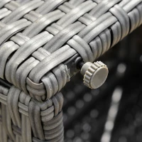 Outsunny 3-Piece Patio Furniture Set Modern Sectional Sofa Rattan Chair Wicker Conversation Set Outdoor Hand Woven Rattan Wicker Furniture Patio Coffee Table Sofa Set, Grey(m-9)