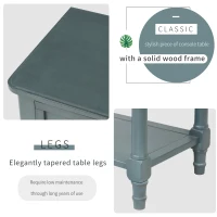 Elegant Narrow Console Table with Storage Drawers, Bottom Shelf, Tapered Legs, Round Knobs, Solid Wood Frame, 24" L x 13" W x 31" H, Navy(m-5)