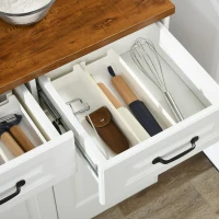 HOMCOM 71" Kitchen Pantry Cabinet, Freestanding Farmhouse Storage Cabinet with Wide 2-Tier Microwave Stand Countertop, 3 Drawers, 6 Soft Closing Doors, and Adjustable Shelves, Cable Management, White(m-9)