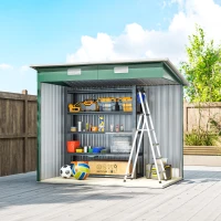 Outsunny 7'x 4' Metal Patio Storage Shed Garden Lockable Shed Tool Utility Storage Unit, Green(m-9)