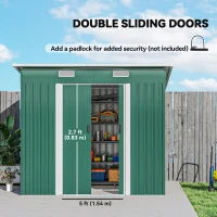 Outsunny 7' x 4' Metal Outdoor Storage Shed, Garden Tool Lockable Shed, Utility Storage Unit, Dark Green(m-5)