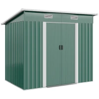 Outsunny 7'x 4' Metal Patio Storage Shed Garden Lockable Shed Tool Utility Storage Unit, Green(m-2)