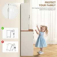 HOMCOM 71" Kitchen Pantry Cabinet, Freestanding Farmhouse Storage Cabinet with Wide 2-Tier Microwave Stand Countertop, 3 Drawers, 6 Soft Closing Doors, and Adjustable Shelves, Cable Management, White(m-8)