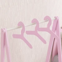 Qaba Kids Clothing Rack with Storage Shelf, Hangers, for Nursery Room, Living Room, Playroom, Pink(m-9)