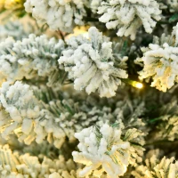 HOMCOM 6ft Pre-Lit Snow-Flocked Slim Douglas Fir Artificial Christmas Tree with Realistic Branches, 250 LED Lights and 462 Tips(m-7)