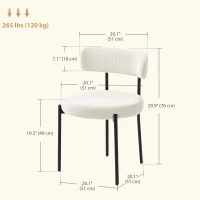 HOMCOM 4 Pieces Kitchen Chairs, Modern Dining Chairs w/ Corduroy Upholstery and Steel Legs for Living Room, Beige(m-3)