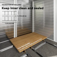 Outsunny 8' x 7' Outdoor Storage Shed, Easy to Assemble, Upgraded Galvanized Metal Garden Shed with Lockable Doors, Floor Frame and Gloves for Backyard, Lawn, Patio, Light Grey(m-7)