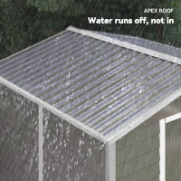 Outsunny 8' x 7' Outdoor Storage Shed, Easy to Assemble, Upgraded Galvanized Metal Garden Shed with Lockable Doors, Floor Frame and Gloves for Backyard, Lawn, Patio, Light Grey(m-9)