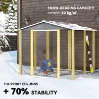 Outsunny 8' x 7' Outdoor Storage Shed, Easy to Assemble, Upgraded Galvanized Metal Garden Shed with Lockable Doors, Floor Frame and Gloves for Backyard, Lawn, Patio, Light Grey(m-5)