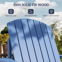 Outsunny Classic Adirondack Chair, Muskoka Chairs, Garden Deck Chair with Cup Holder for Patio, Indoor, Backyard, Navy Blue(m-6)