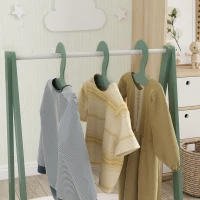 Qaba Kids Clothing Rack with Storage Shelf, Hangers, for Nursery Room, Living Room, Playroom, Green(m-9)