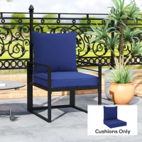 Outsunny Patio Chair Cushions, Thick Deep Seat Outdoor Seat Cushion with Back Cushion, Dark Blue(m-8)