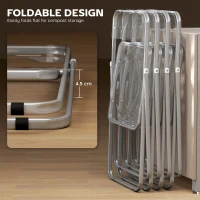 HOMCOM 4 Pack Acrylic Foldable Chairs, Transparent Folding Chairs for Living Room, Home Office, Party, Clear(m-5)