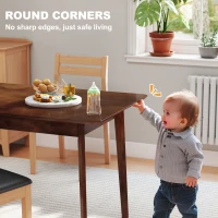 HOMCOM 47.2" Rectangle Dining Table for 4, Mid-Century Modern Kitchen Table with Rubber Wood Legs for Dining Room, Walnut(m-9)