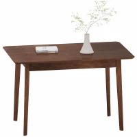 HOMCOM 47.2" Rectangle Dining Table for 4, Mid-Century Modern Kitchen Table with Rubber Wood Legs for Dining Room, Walnut(m-11)