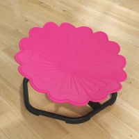 Qaba Flower-Shaped Kids Swivel Chair, Non-Slip Sit and Spin Sensory Chair for Training Body Coordination, Pink(m-7)