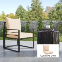 Outsunny Patio Chair Cushions, Thick Deep Seat Outdoor Seat Cushion with Back Cushion, Beige(m-1)