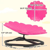 Qaba Flower-Shaped Kids Swivel Chair, Non-Slip Sit and Spin Sensory Chair for Training Body Coordination, Pink(m-3)