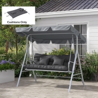 Outsunny 4-Piece Back and Seat Cushion Pillows Replacement and Pillows, Patio Chair Cushions Set with Ties, Grey