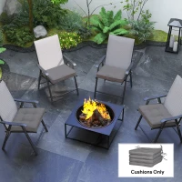 Outsunny Replacement Cushions for Rattan Furniture, 4 Piece Outdoor Seat Cushion Pad for Patio Set, Dark Grey(m-8)