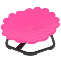 Qaba Flower-Shaped Kids Swivel Chair, Non-Slip Sit and Spin Sensory Chair for Training Body Coordination, Pink(m-2)