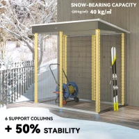 Outsunny 6' x 4' Outdoor Garden Shed, Metal Storage Shed with Lockable Door and Gloves for Backyard Garden Patio, Light Gray(m-5)