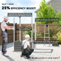 Outsunny 6' x 4' Outdoor Garden Shed, Metal Storage Shed with Lockable Door and Gloves for Backyard Garden Patio, Light Gray(m-4)