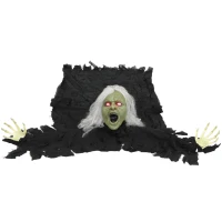 Outsunny 72" Life Size Halloween Animated Crawling Zombie with Glowing LED Eyes, Battery Operated, Indoor Outdoor Party Props(m-2)