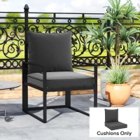 Outsunny Patio Chair Cushions, Thick Deep Seat Outdoor Seat Cushion with Back Cushion, Charcoal Grey(m-8)