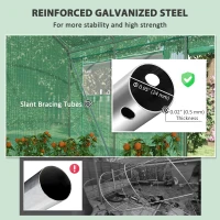 Outsunny 19.5' x 10' x 7.5' Walk-in Tunnel Greenhouse with 3 Roll-Up Doors and Large Mesh Windows, Outdoor Green House, Plant Hot House Tent with Galvanized Steel Frame, Green(m-7)
