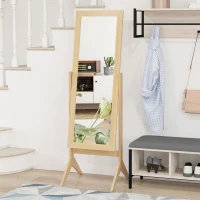 HOMCOM Adjustable Angle Dressing Full Length Mirror, Oak(m-1)