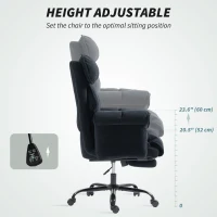 HOMCOM Ergonomic Desk Chair Computer Office Chair with Footrest, Adjustable Backrest, Lumbar Support and Headrest, Black(m-7)