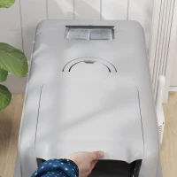 PawHut 2 in 1 Stainless Steel Cat Litter Box with Removable Lid, Scoop, Filter Bags, for Small to Large Cats, Gray(m-9)