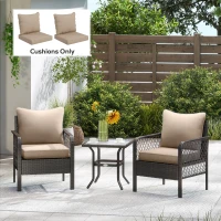 Outsunny 4 Patio Chair Cushions with Seat & Backrest, Fade Resistant Seat Replacement Cushion Set, Beige(m-2)