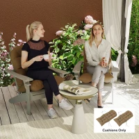 Outsunny Adirondack Chair Cushions Set of 2, Tufted High Back Patio Non-Slip Cushions for Adirondack Chairs, Khaki(m-2)