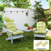 Outsunny Adirondack Chair Cushions Set of 2, Tufted High Back Patio Non-Slip Cushions for Adirondack Chairs, Beige(m-10)
