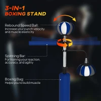 Soozier 4.6'-6.7' Speed Bag Boxing Bag Stand, Reflex Bag Boxing Training Equipment, Speed Punching Bag, Blue(m-4)