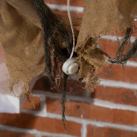 Outsunny 28" Halloween Animated Hanging Bat Opening Month with Glowing LED Eyes, Scary Halloween Decorations, Battery Operated(m-10)