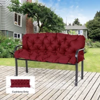 Outsunny 59" x 38" Tufted Bench Cushion for Outdoor Furniture, 3-Seater Replacement for Swing Chair, Patio Sofa/Couch, Wine Red(m-10)