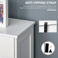 HOMCOM Bathroom Cabinet, Freestanding Accent Sideboard with Storage Drawer & Adjustable Shelf, White(m-6)