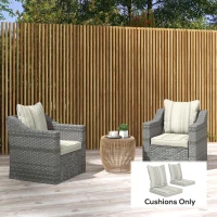 Outsunny Seat Cushion Back Pillows Replacement Set of 2, Patio Chair Cushions Set for Indoor Outdoor, Grey(m-8)