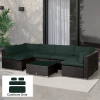 Outsunny Outdoor 14pc Patio Rattan Sofa Set Cushion Polyester Cover Replacement Set - No Cushion Included, Grey(m-8)