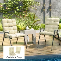 Outsunny 2-Piece Back Seat Cushion Replacement, Outdoor Patio Chair Cushions Set with Ties, Button Tufted, Beige(m-8)