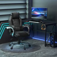 HOMCOM High Back Office Chair, Executive Racing Gaming Chair, Adjustable Recliner with Removable Headrest Pillow for Office, Black(m-8)