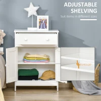 HOMCOM Bathroom Cabinet, Freestanding Accent Sideboard with Storage Drawer & Adjustable Shelf, White(m-5)