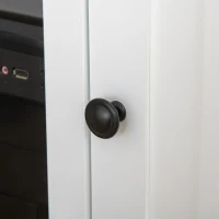 HOMCOM L-Shaped Computer Desk with Shelf and Storage Cabinet, Corner Writing Desk, Home Office Workstation, Natural Wood and White(m-10)