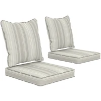Outsunny Seat Cushion Back Pillows Replacement Set of 2, Patio Chair Cushions Set for Indoor Outdoor, Grey(m-11)